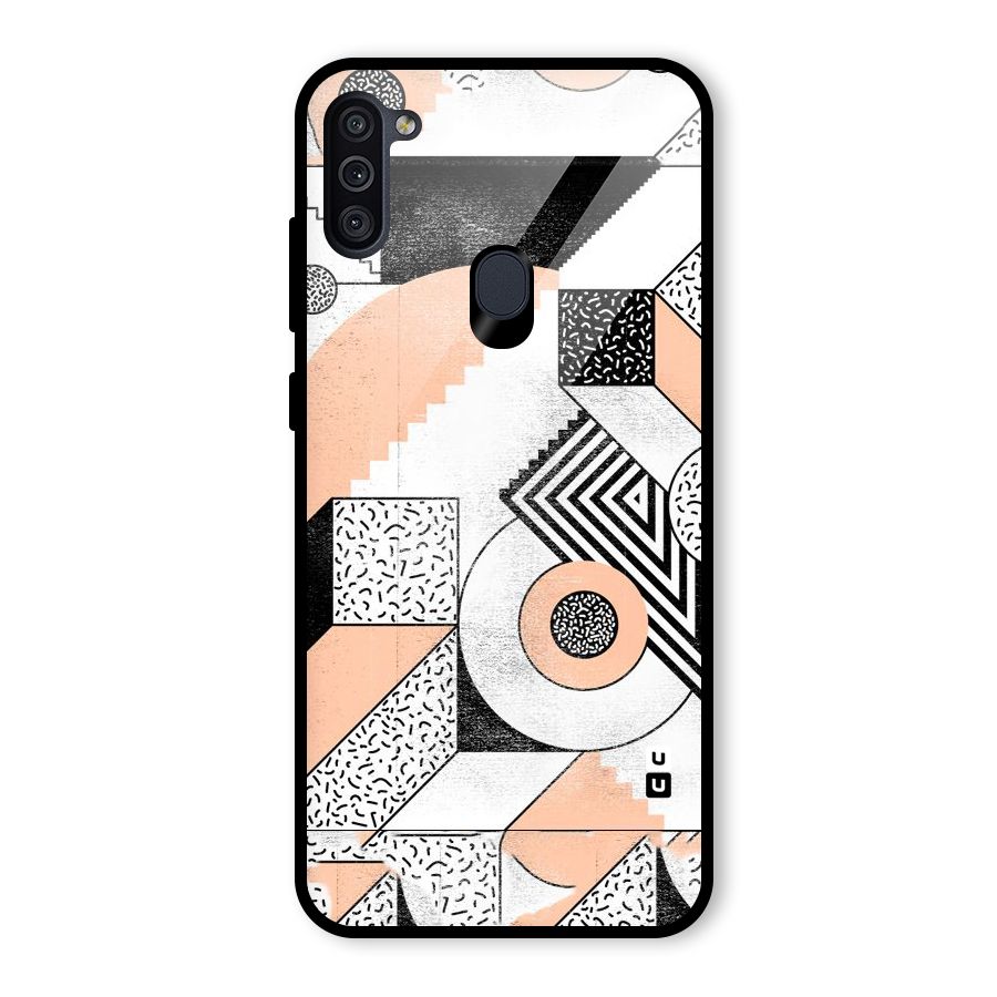 Orange Zig Zag Glass Back Case for Galaxy M11