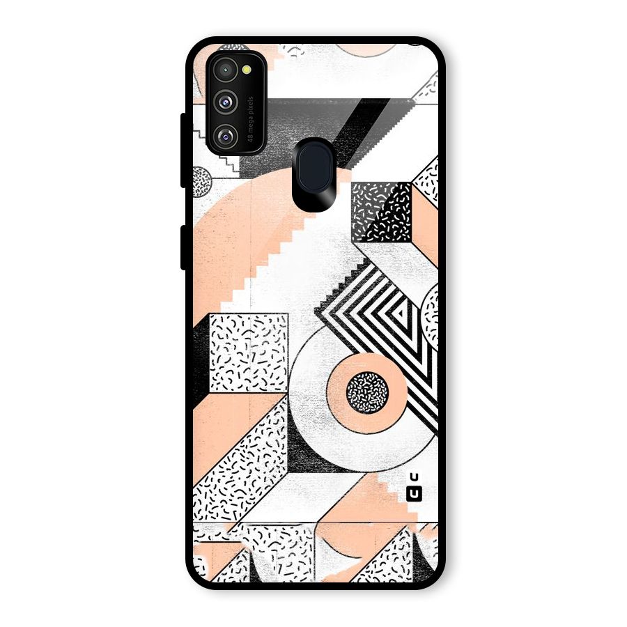 Orange Zig Zag Glass Back Case for Galaxy M30s