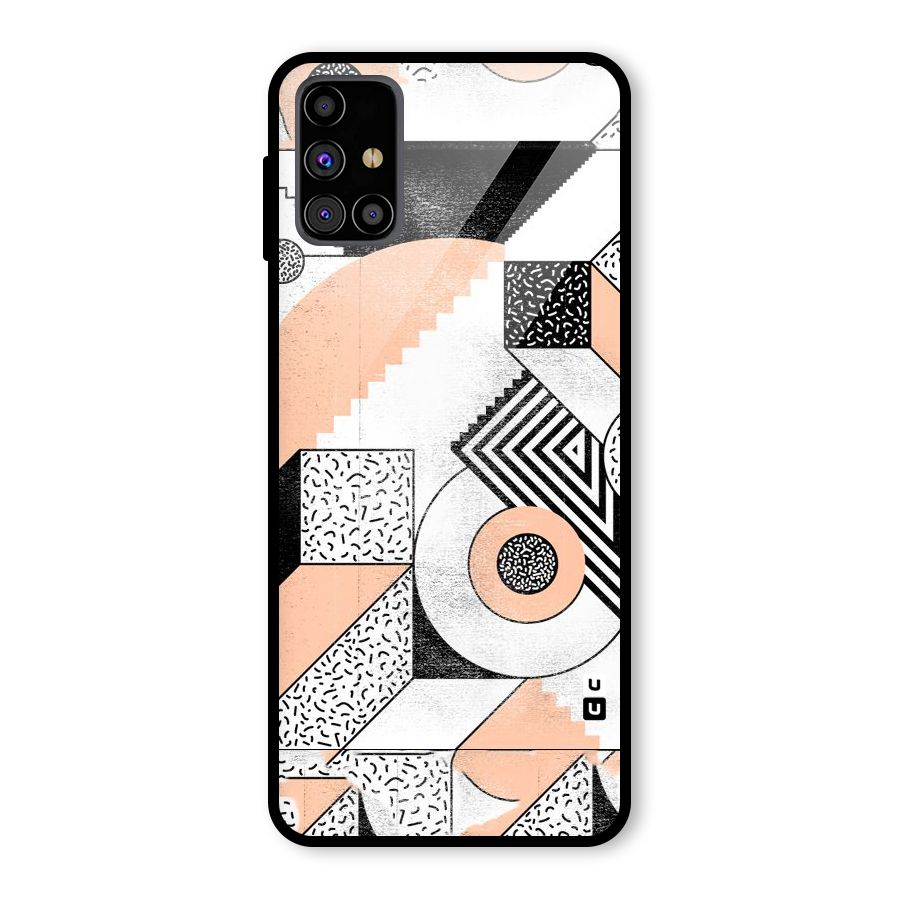 Orange Zig Zag Glass Back Case for Galaxy M31s