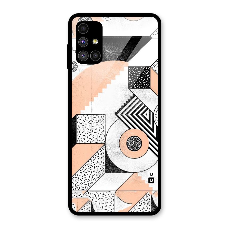 Orange Zig Zag Glass Back Case for Galaxy M51