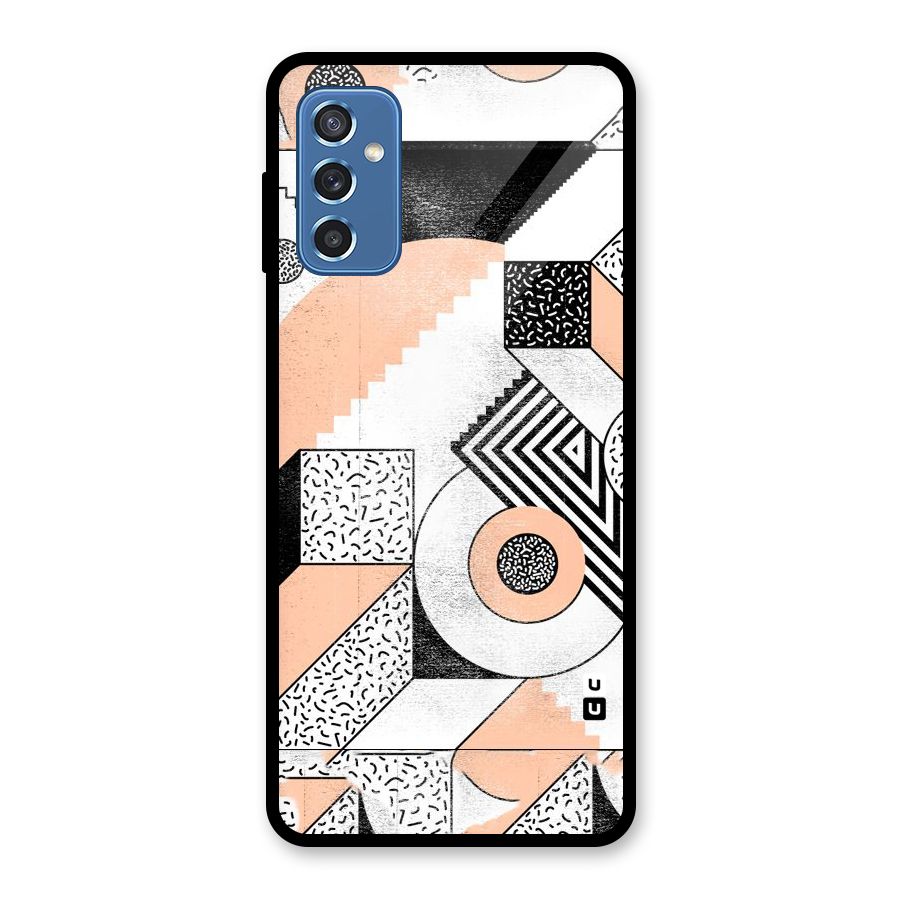 Orange Zig Zag Glass Back Case for Galaxy M52 5G