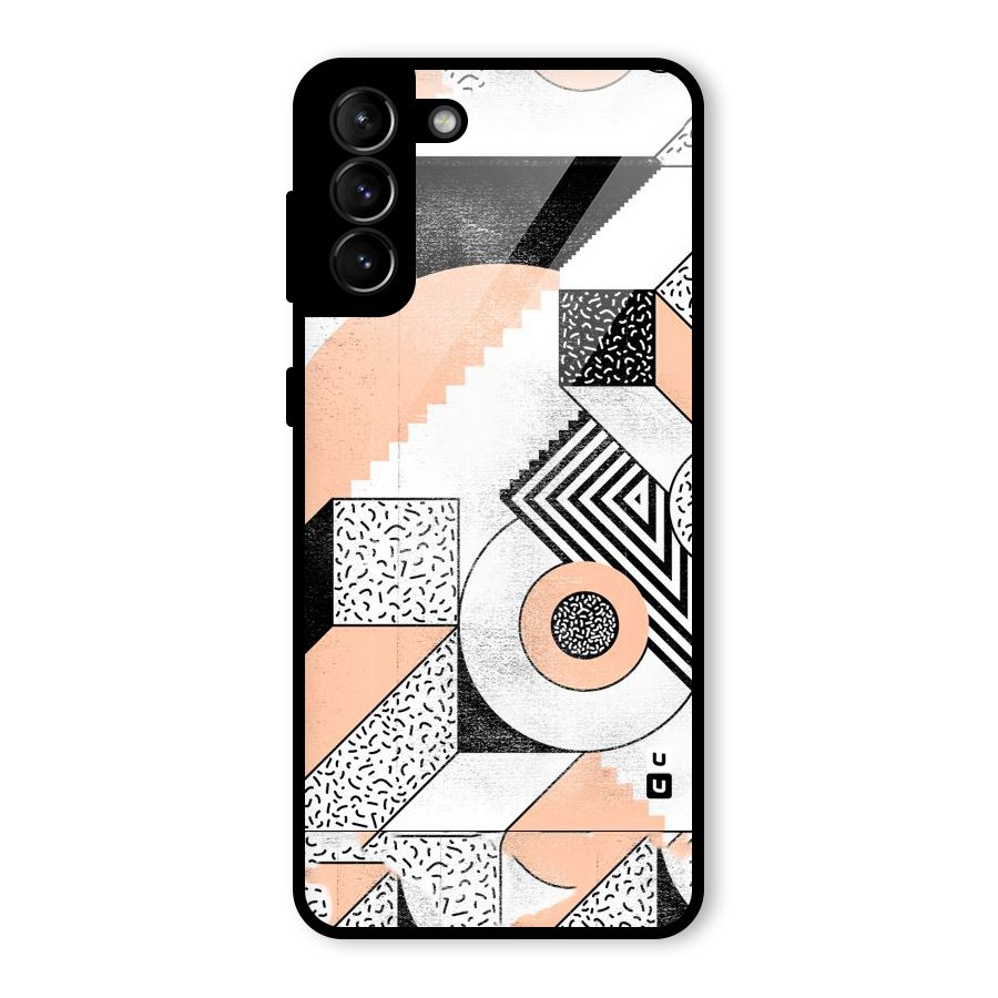 Orange Zig Zag Glass Back Case for Galaxy S21 Plus