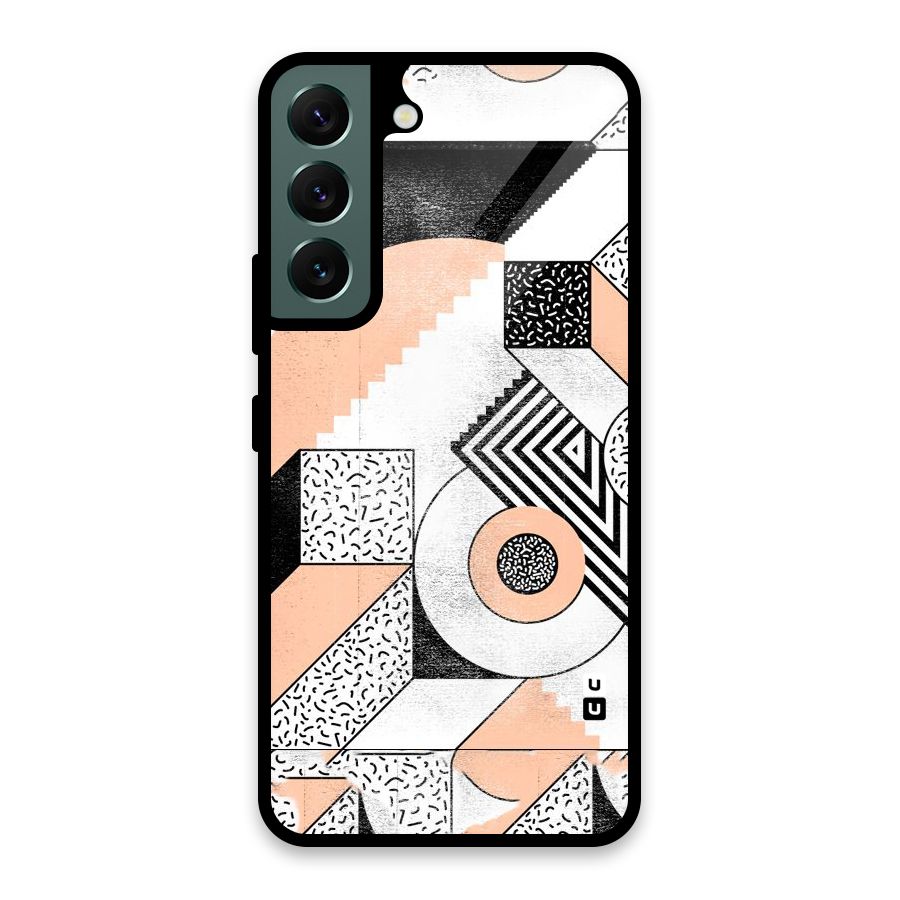 Orange Zig Zag Glass Back Case for Galaxy S22 5G