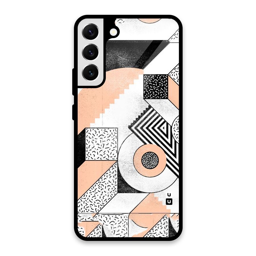Orange Zig Zag Glass Back Case for Galaxy S22 Plus 5G