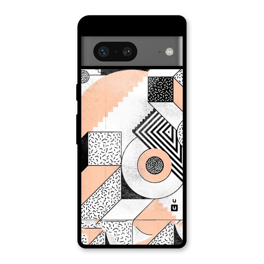 Orange Zig Zag Glass Back Case for Google Pixel 7