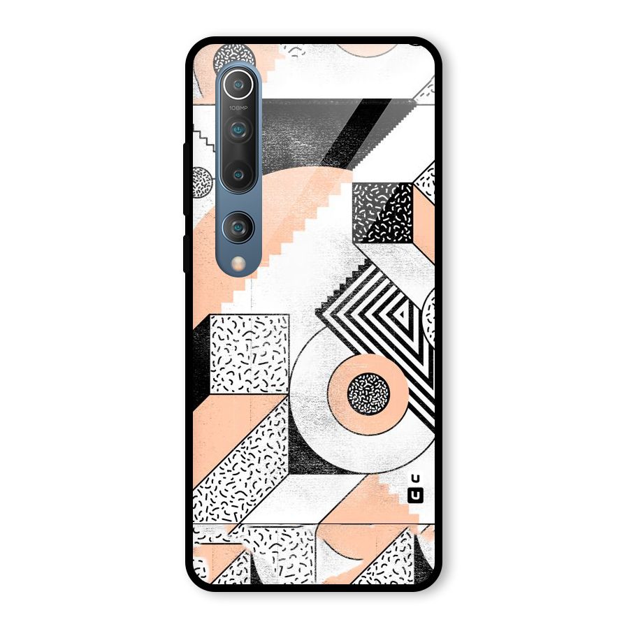 Orange Zig Zag Glass Back Case for Mi 10