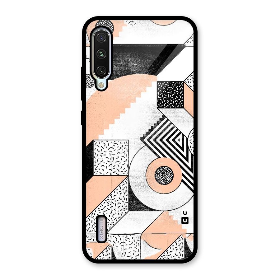 Orange Zig Zag Glass Back Case for Mi A3