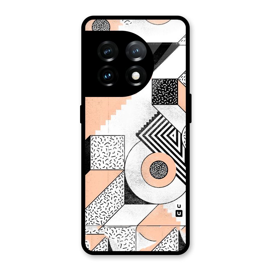 Orange Zig Zag Glass Back Case for OnePlus 11