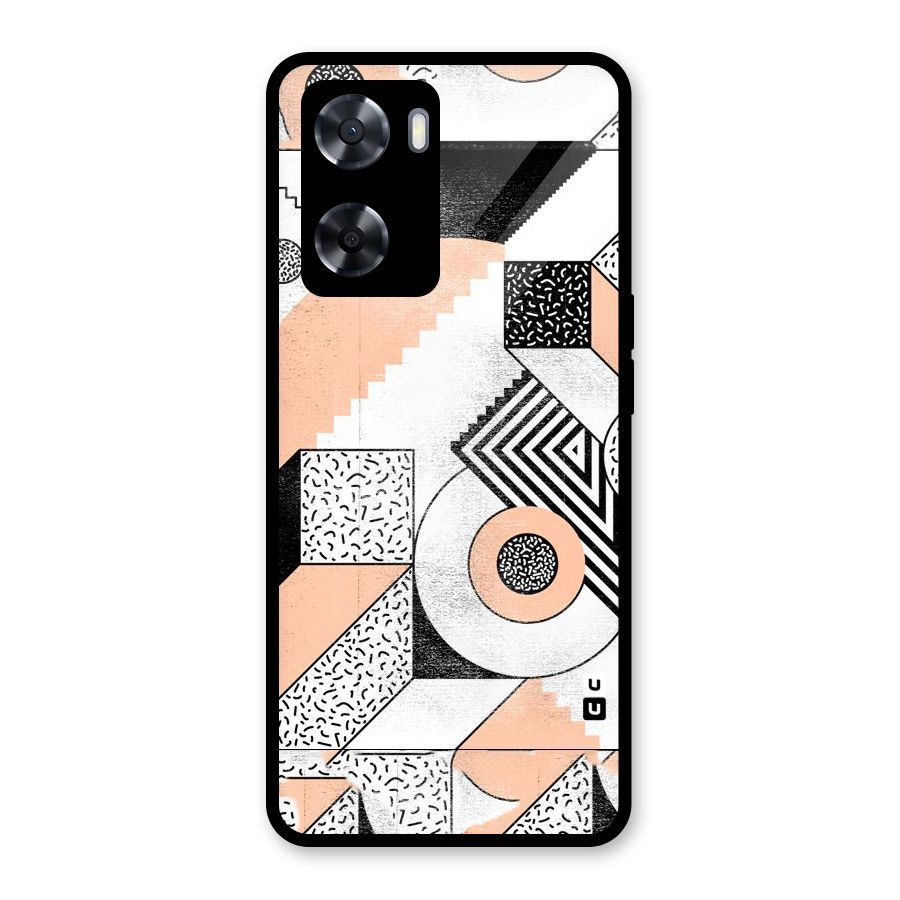 Orange Zig Zag Glass Back Case for Oppo A57 2022