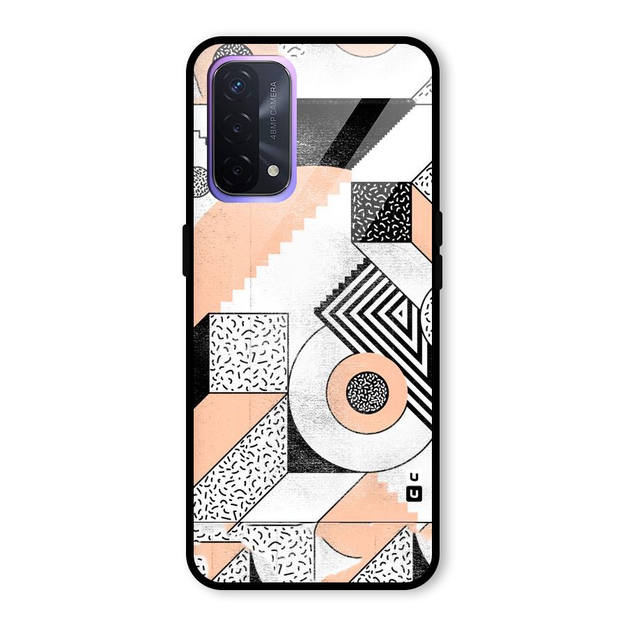 Orange Zig Zag Glass Back Case for Oppo A74 5G