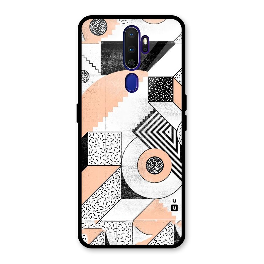 Orange Zig Zag Glass Back Case for Oppo A9 (2020)