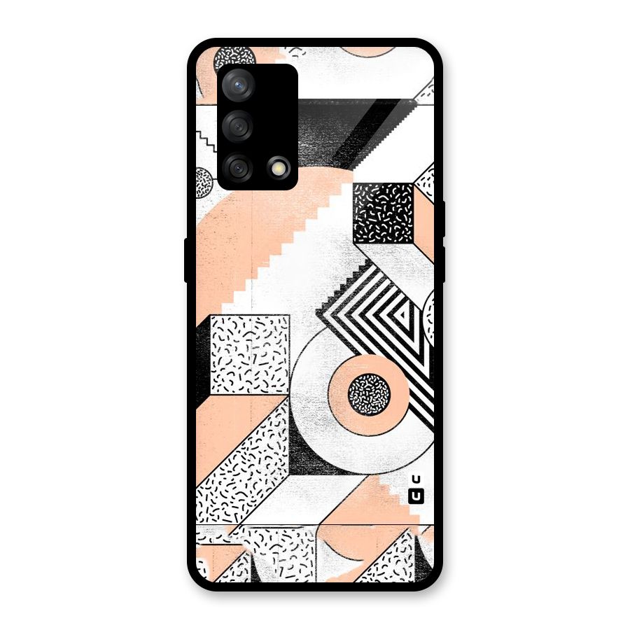 Orange Zig Zag Glass Back Case for Oppo F19