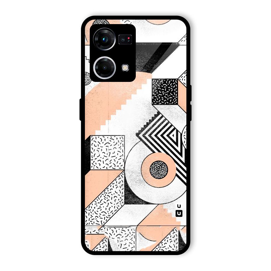 Orange Zig Zag Glass Back Case for Oppo F21 Pro 4G