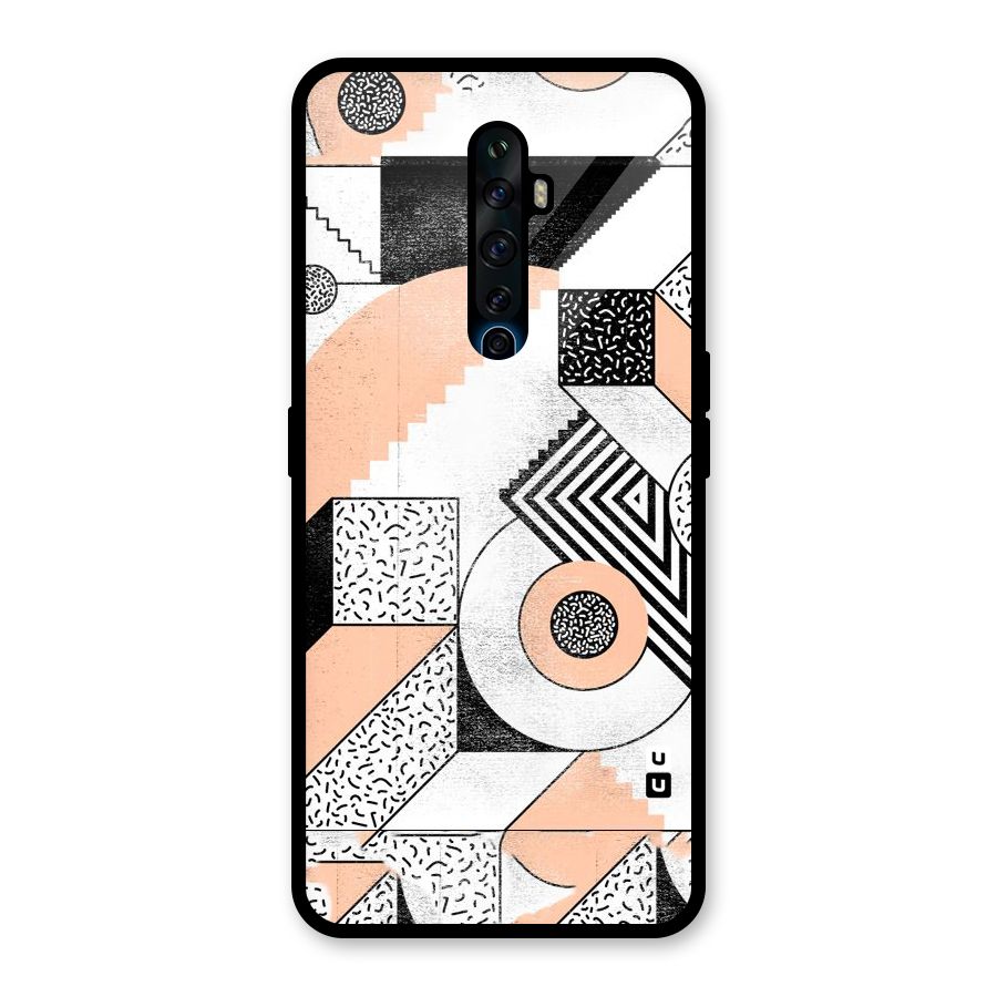 Orange Zig Zag Glass Back Case for Oppo Reno2 F