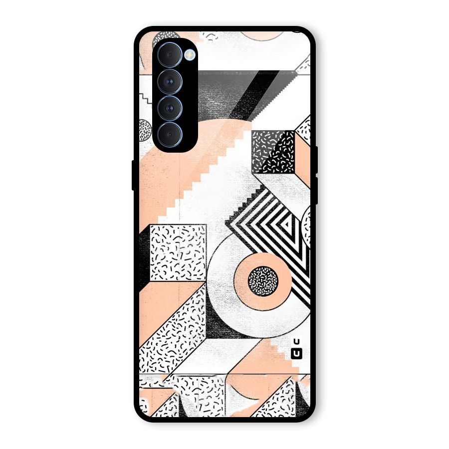 Orange Zig Zag Glass Back Case for Oppo Reno4 Pro