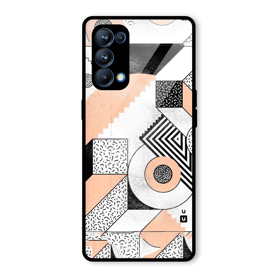 Orange Zig Zag Glass Back Case for Oppo Reno5 Pro 5G