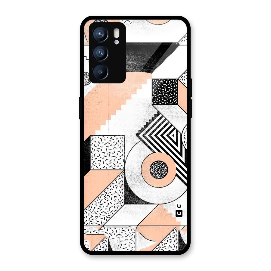 Orange Zig Zag Glass Back Case for Oppo Reno6 5G