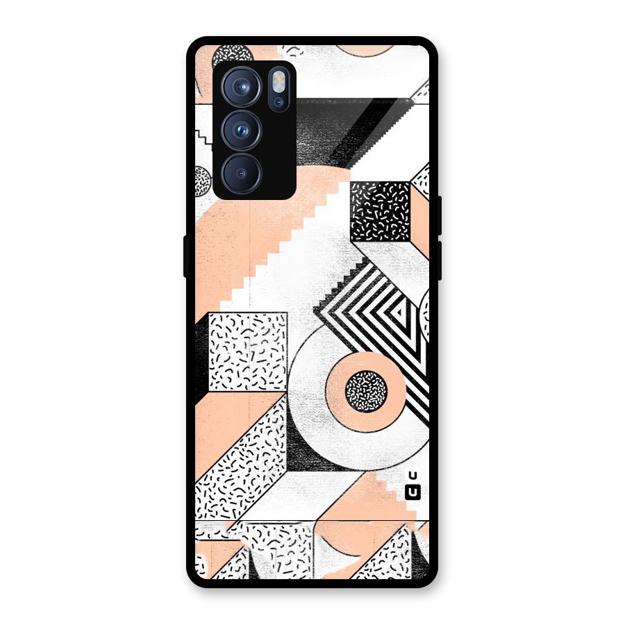 Orange Zig Zag Glass Back Case for Oppo Reno6 Pro 5G