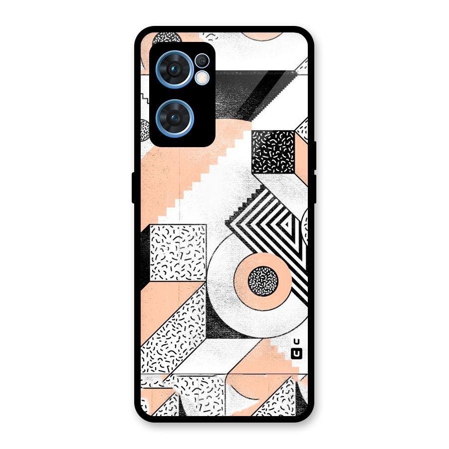 Orange Zig Zag Glass Back Case for Oppo Reno7 5G