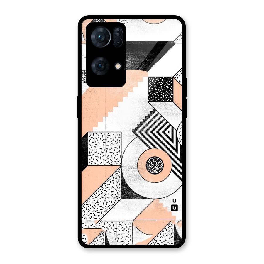 Orange Zig Zag Glass Back Case for Oppo Reno7 Pro 5G