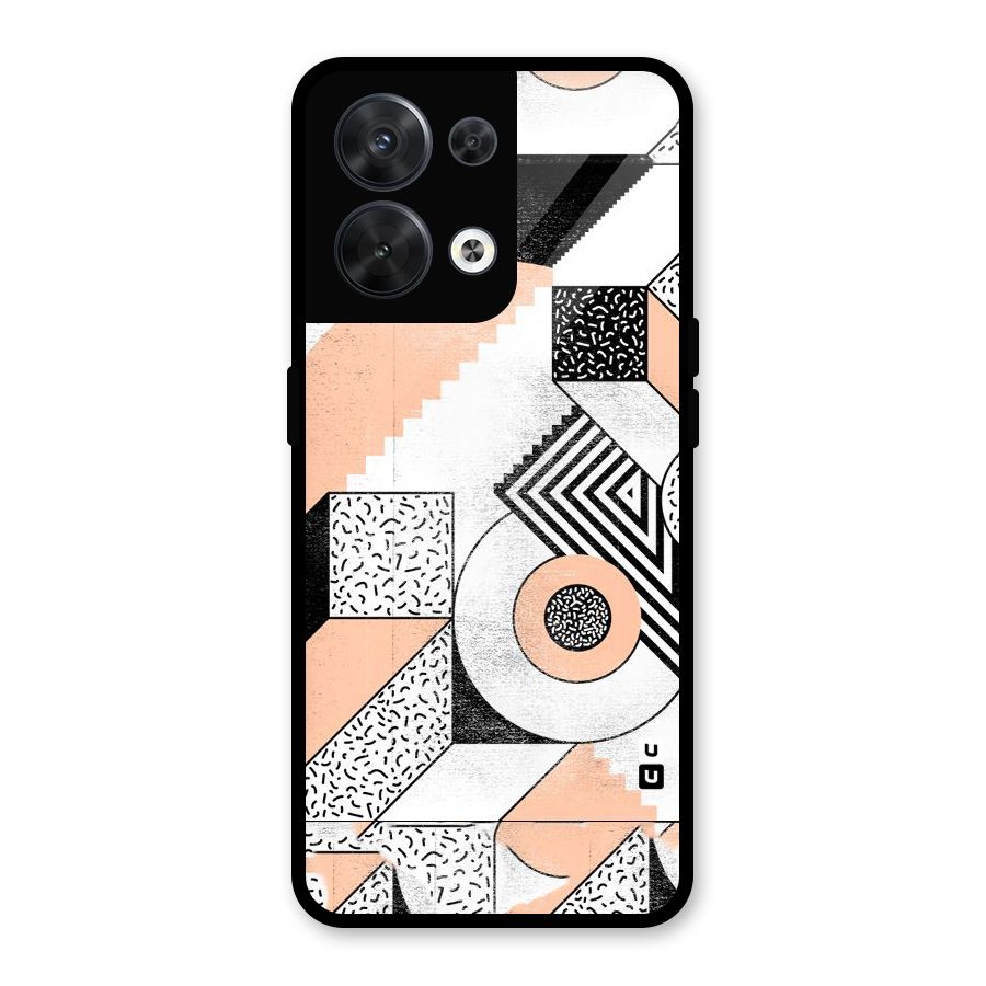 Orange Zig Zag Glass Back Case for Oppo Reno8 5G