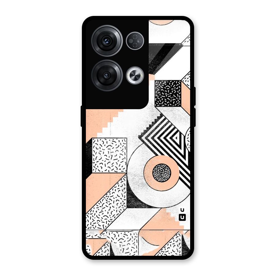 Orange Zig Zag Glass Back Case for Oppo Reno8 Pro 5G