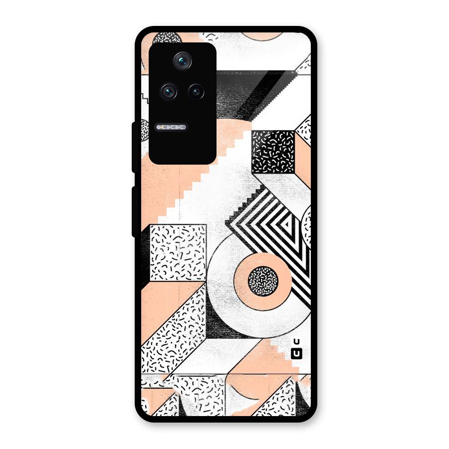 Orange Zig Zag Glass Back Case for Poco F4 5G