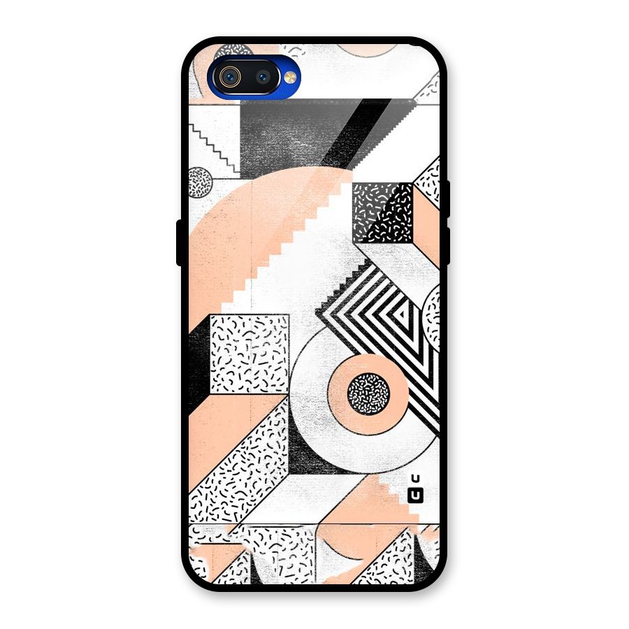 Orange Zig Zag Glass Back Case for Realme C2