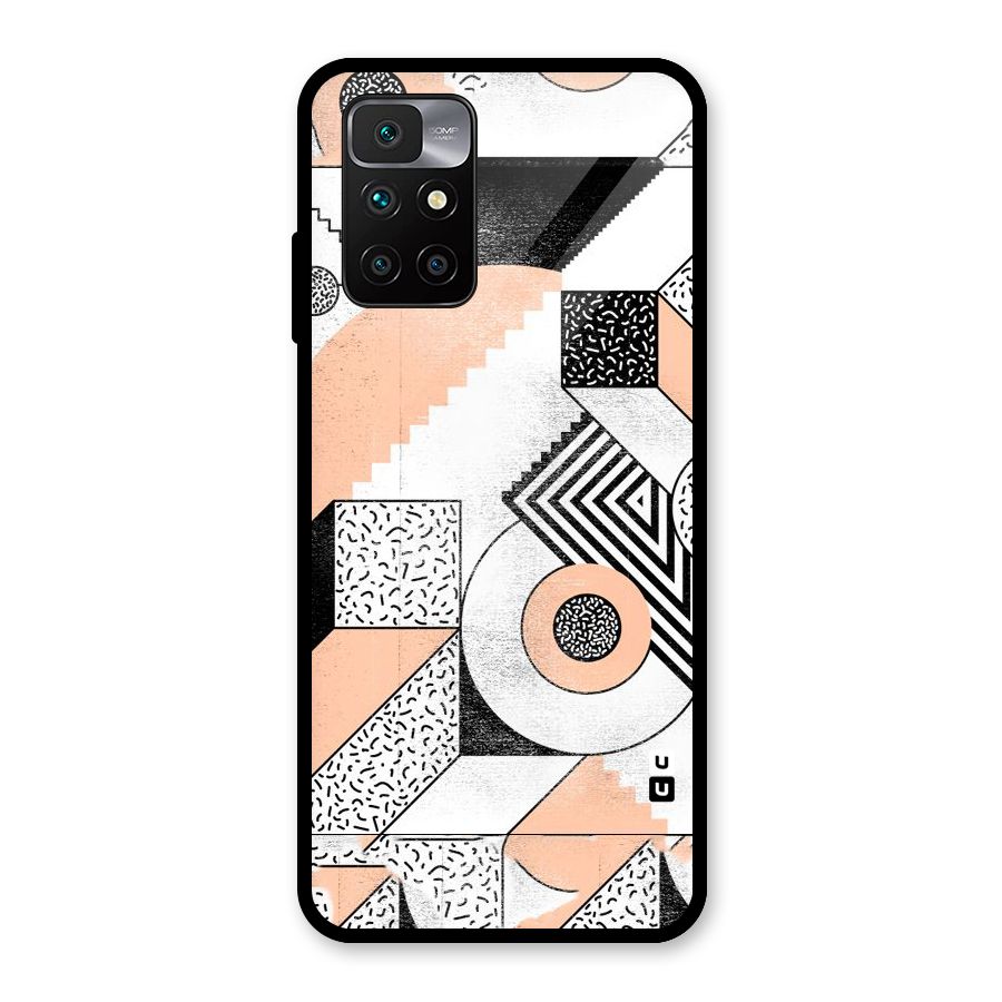 Orange Zig Zag Glass Back Case for Redmi 10 Prime