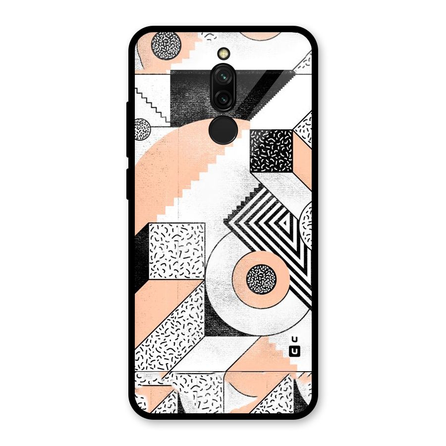 Orange Zig Zag Glass Back Case for Redmi 8
