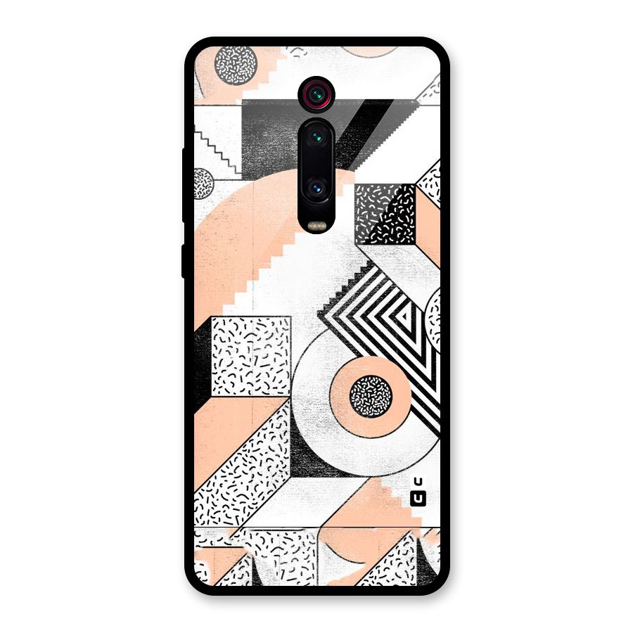 Orange Zig Zag Glass Back Case for Redmi K20 Pro