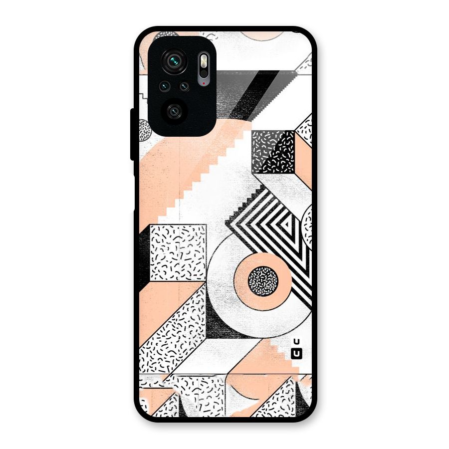 Orange Zig Zag Glass Back Case for Redmi Note 10S