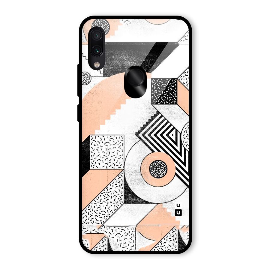 Orange Zig Zag Glass Back Case for Redmi Note 7S