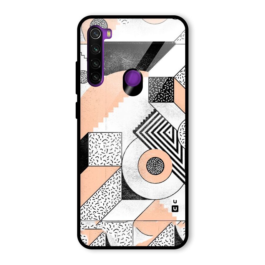 Orange Zig Zag Glass Back Case for Redmi Note 8