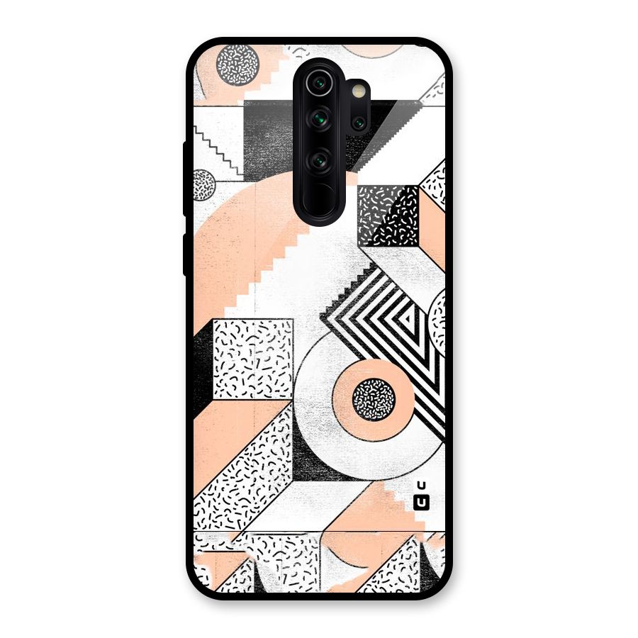Orange Zig Zag Glass Back Case for Redmi Note 8 Pro