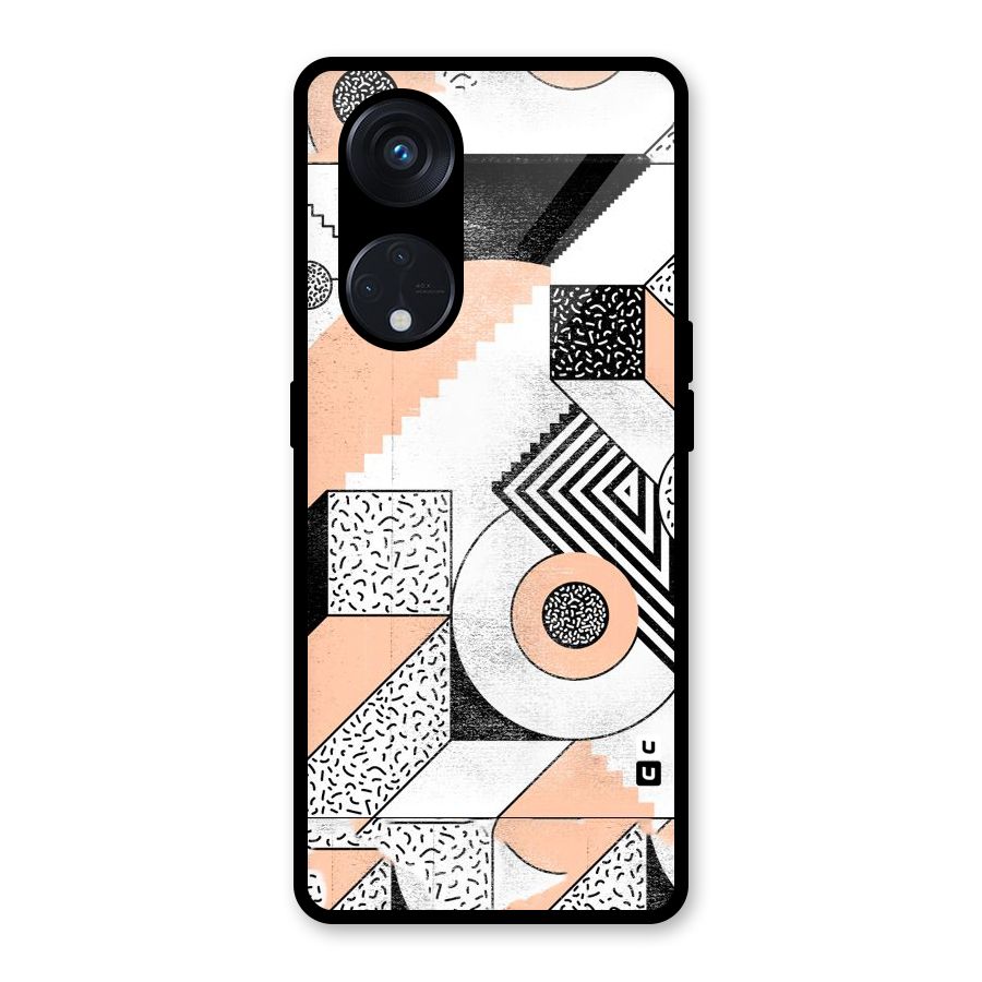 Orange Zig Zag Glass Back Case for Reno8 T 5G