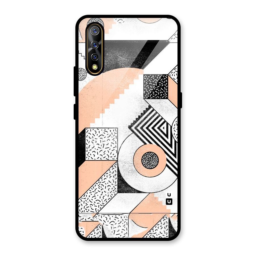 Orange Zig Zag Glass Back Case for Vivo S1