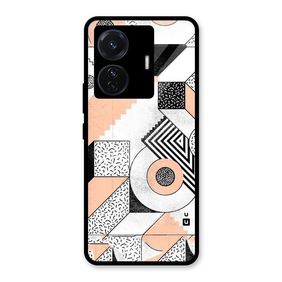 Orange Zig Zag Glass Back Case for Vivo T1 Pro