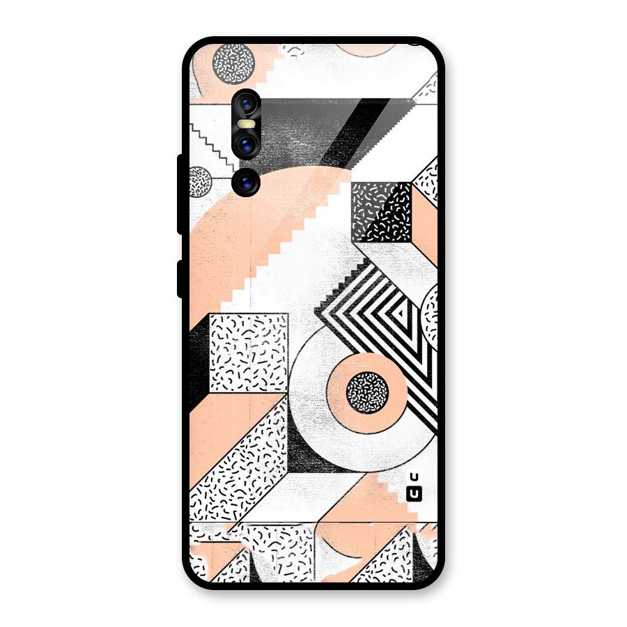 Orange Zig Zag Glass Back Case for Vivo V15 Pro