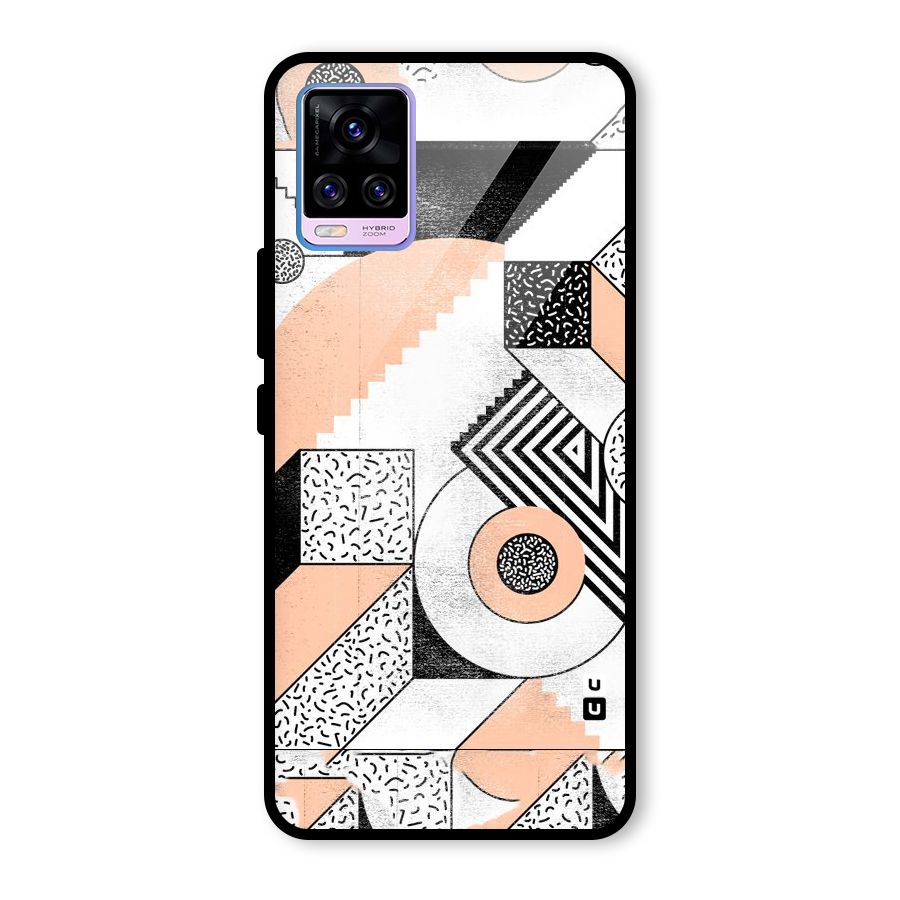 Orange Zig Zag Glass Back Case for Vivo V20 Pro