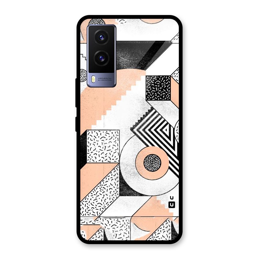 Orange Zig Zag Glass Back Case for Vivo V21e 5G