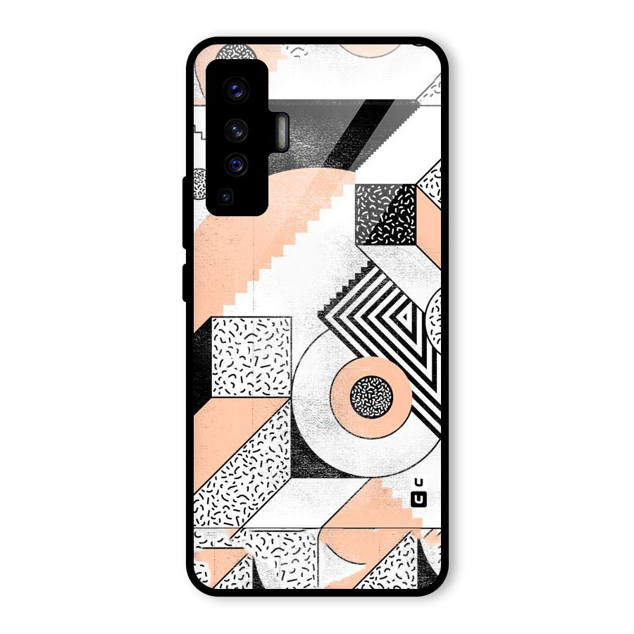 Orange Zig Zag Glass Back Case for Vivo X50