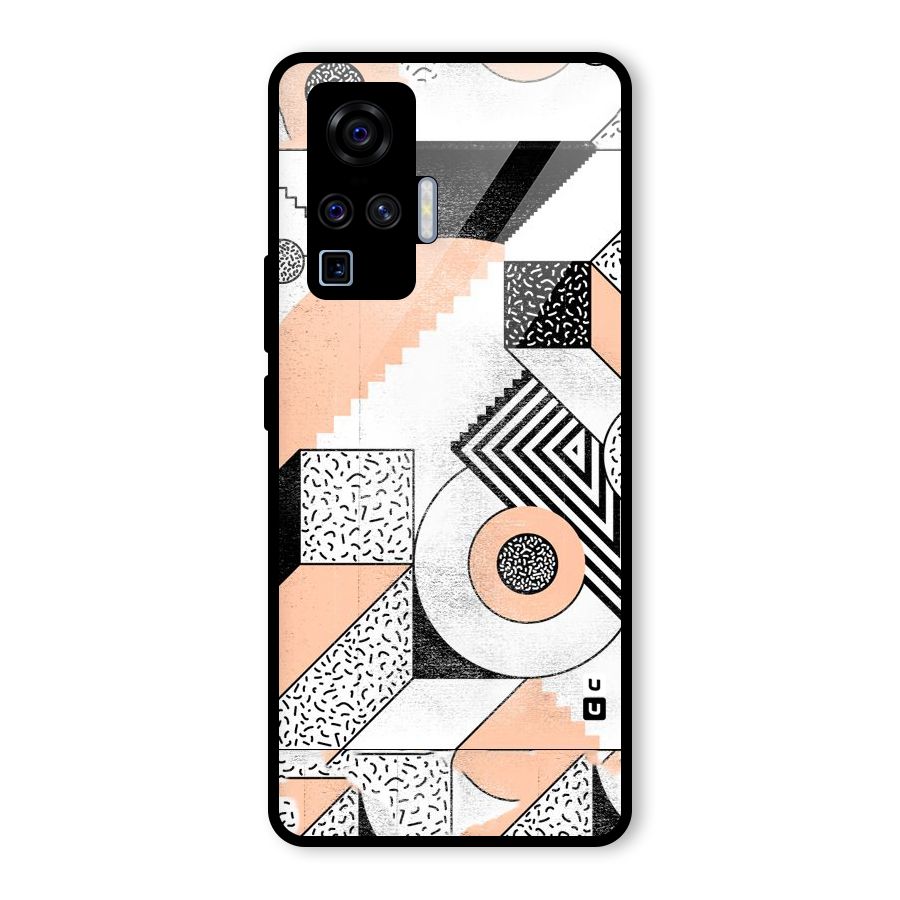 Orange Zig Zag Glass Back Case for Vivo X50 Pro