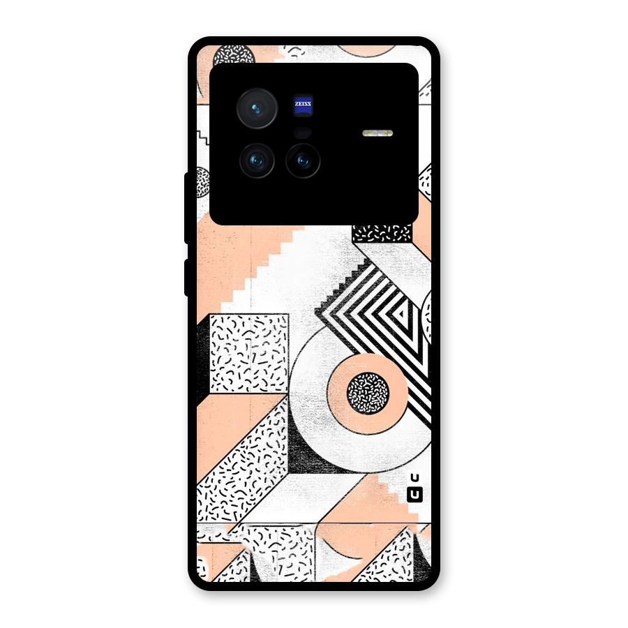 Orange Zig Zag Glass Back Case for Vivo X80