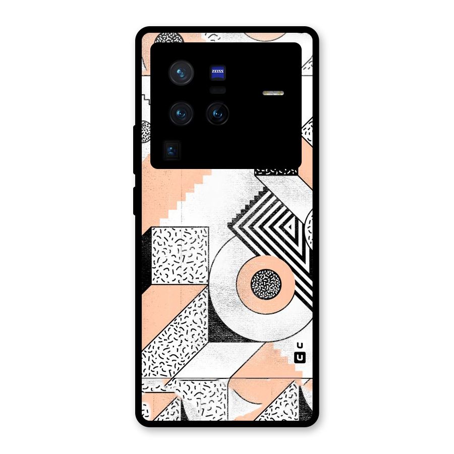 Orange Zig Zag Glass Back Case for Vivo X80 Pro