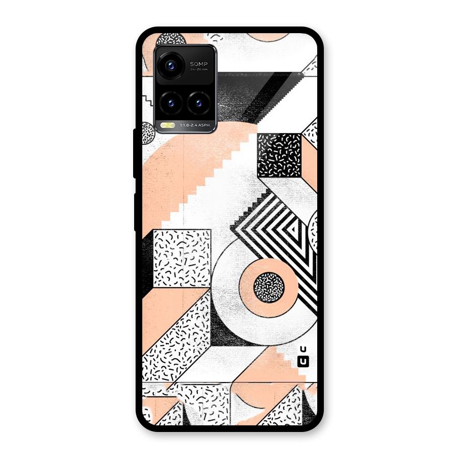 Orange Zig Zag Glass Back Case for Vivo Y21T