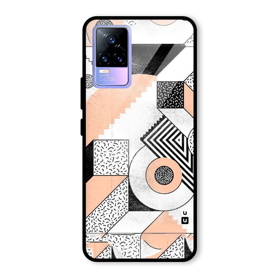Orange Zig Zag Glass Back Case for Vivo Y73