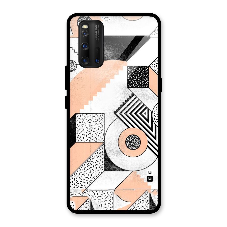 Orange Zig Zag Glass Back Case for Vivo iQOO 3