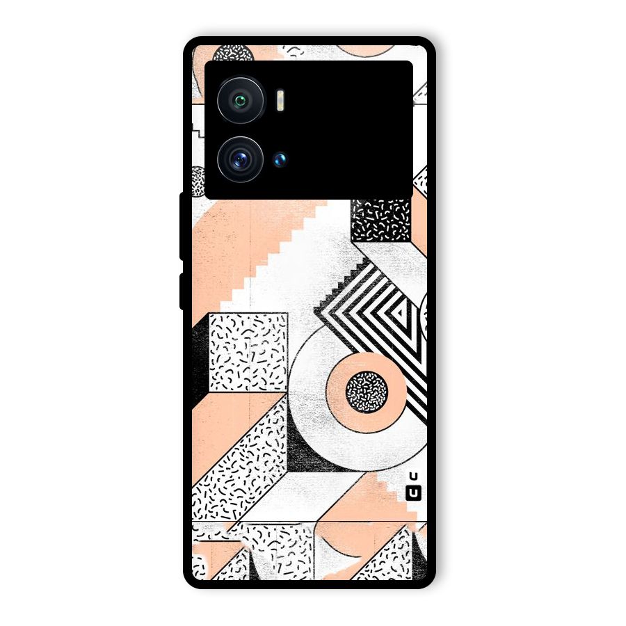 Orange Zig Zag Glass Back Case for Vivo iQOO 9 Pro
