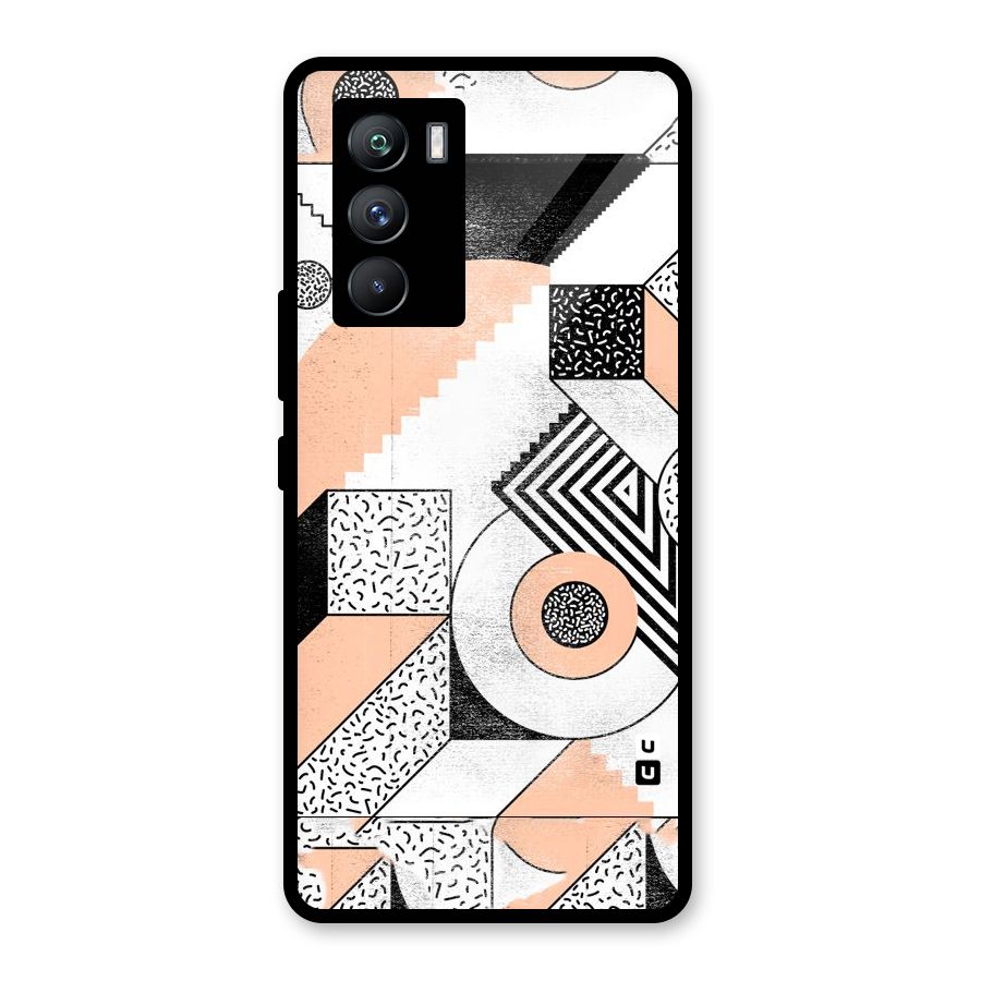 Orange Zig Zag Glass Back Case for Vivo iQOO 9 SE